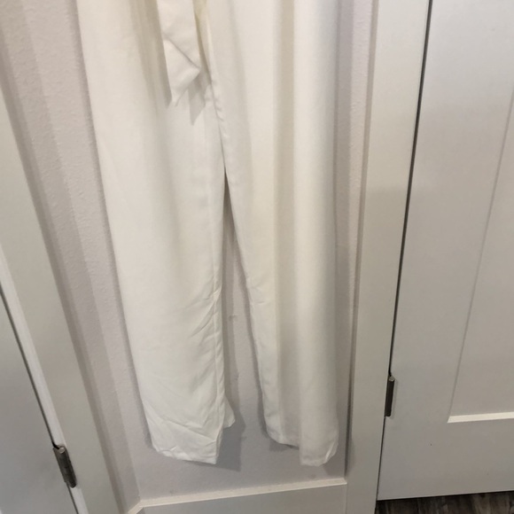 Lulu’s Hype Me Up White Strapless Wide leg Jumpsuit Size L. Fold over … - Picture 8 of 15